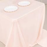 90x156inch Blush Premium Scuba Wrinkle Free Rectangular Tablecloth, Seamless Scuba Polyester