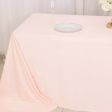 90x156inch Blush Premium Scuba Wrinkle Free Rectangular Tablecloth, Seamless Scuba Polyester