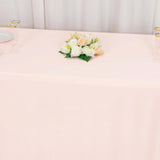 90x156inch Blush Premium Scuba Wrinkle Free Rectangular Tablecloth, Seamless Scuba Polyester