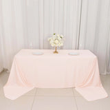 90x156inch Blush Premium Scuba Wrinkle Free Rectangular Tablecloth, Seamless Scuba Polyester