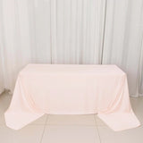 90x156inch Blush Premium Scuba Wrinkle Free Rectangular Tablecloth, Seamless Scuba Polyester