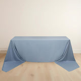 90x156inch Dusty Blue Premium Scuba Wrinkle Free Rectangular Tablecloth, Seamless Scuba Polyester