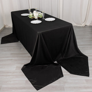 Black Premium Scuba Wrinkle Free Rectangular Tablecloth