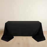 90x156inch Black Premium Scuba Rectangular Tablecloth, Wrinkle Free Polyester Seamless