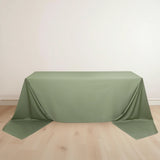 90x156inch Dusty Sage Green Premium Scuba Wrinkle Free Rectangular Tablecloth, Seamless Scuba