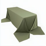 90x156inch Dusty Sage Green Premium Scuba Wrinkle Free Rectangular Tablecloth, Seamless Scuba
