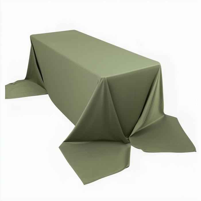 90x156inch Dusty Sage Green Premium Scuba Wrinkle Free Rectangular Tablecloth, Seamless Scuba
