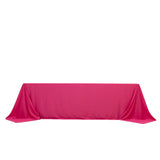 Scuba Rectangular 90"x156" Tablecloth Fuchsia - Wrinkle Free, Stain Resistant & Seamless Table Cover