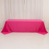 Scuba Rectangular 90"x156" Tablecloth Fuchsia - Wrinkle Free, Stain Resistant & Seamless Table Cover