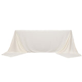 90x156inch Ivory Premium Scuba Rectangular Tablecloth, Wrinkle Free Polyester Seamless