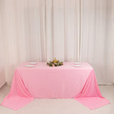 Pink Premium Scuba Wrinkle Free Rectangular Tablecloth, Seamless Scuba Polyester Tablecloth