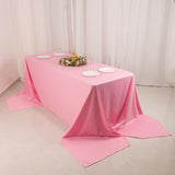 Pink Premium Scuba Wrinkle Free Rectangular Tablecloth, Seamless Scuba Polyester Tablecloth