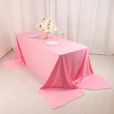 Pink Premium Scuba Wrinkle Free Rectangular Tablecloth, Seamless Scuba Polyester Tablecloth