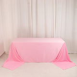 Pink Premium Scuba Wrinkle Free Rectangular Tablecloth, Seamless Scuba Polyester Tablecloth