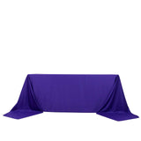 90x156inch Purple Premium Scuba Wrinkle Free Rectangular Tablecloth, Seamless Scuba