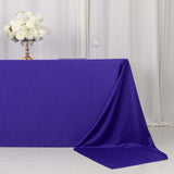 90x156inch Purple Premium Scuba Wrinkle Free Rectangular Tablecloth, Seamless Scuba Polyester