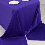 90x156inch Purple Premium Scuba Wrinkle Free Rectangular Tablecloth, Seamless Scuba Polyester