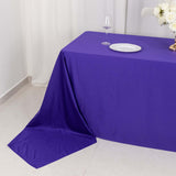 90x156inch Purple Premium Scuba Wrinkle Free Rectangular Tablecloth, Seamless Scuba Polyester