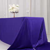 90x156inch Purple Premium Scuba Wrinkle Free Rectangular Tablecloth, Seamless Scuba Polyester