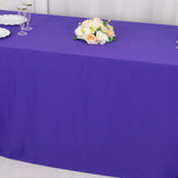 90x156inch Purple Premium Scuba Wrinkle Free Rectangular Tablecloth, Seamless Scuba Polyester