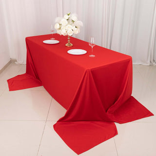 Red Premium Scuba Rectangular Tablecloth