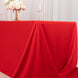 90x156inch Red Premium Scuba Wrinkle Free Rectangular Tablecloth, Seamless Scuba Polyester