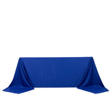 90x156inch Royal Blue Premium Scuba Wrinkle Free Rectangular Tablecloth, Seamless Scuba