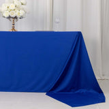 90x156inch Royal Blue Premium Scuba Wrinkle Free Rectangular Tablecloth, Seamless Scuba Polyester