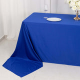 90x156inch Royal Blue Premium Scuba Wrinkle Free Rectangular Tablecloth, Seamless Scuba Polyester