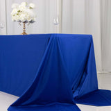 90x156inch Royal Blue Premium Scuba Wrinkle Free Rectangular Tablecloth, Seamless Scuba Polyester