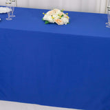 90x156inch Royal Blue Premium Scuba Wrinkle Free Rectangular Tablecloth, Seamless Scuba Polyester