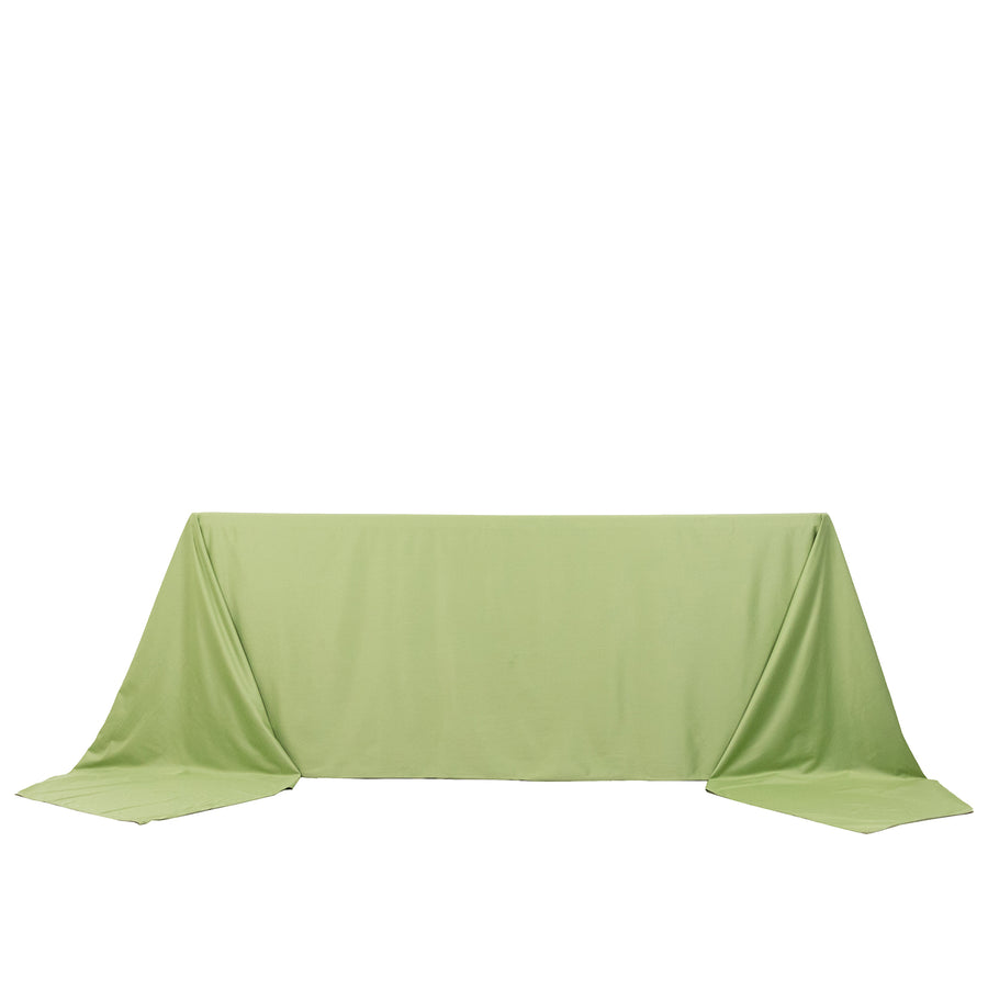 90x156inch Sage Green Premium Scuba Wrinkle Free Rectangular Tablecloth, Seamless Scuba
