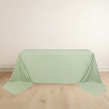 90x156inch Sage Green Premium Scuba Wrinkle Free Rectangular Tablecloth, Seamless Scuba Polyester