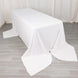 90x156inch White Premium Scuba Polyester Rectangular Tablecloth, Wrinkle Free Reusable Seamless