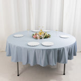 Dusty Blue Premium Scuba Round Tablecloth, Wrinkle Free Polyester Seamless Tablecloth - 90inch