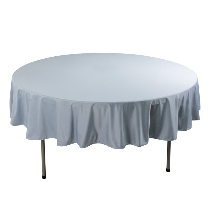 Dusty Blue Premium Scuba Round Tablecloth, Wrinkle Free Polyester Seamless Tablecloth - 90inch