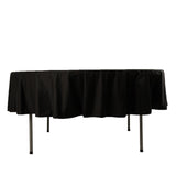 Black Premium Scuba Round Tablecloth, Wrinkle Free Polyester Seamless Tablecloth - 90inch