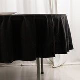 Black Premium Scuba Round Tablecloth, Wrinkle Free Polyester Seamless Tablecloth - 90inch