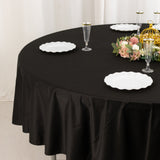 Black Premium Scuba Round Tablecloth, Wrinkle Free Polyester Seamless Tablecloth - 90inch