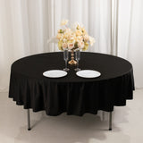 Black Premium Scuba Round Tablecloth, Wrinkle Free Polyester Seamless Tablecloth - 90inch