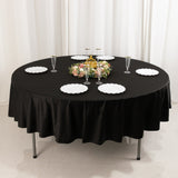 Black Premium Scuba Round Tablecloth, Wrinkle Free Polyester Seamless Tablecloth - 90inch