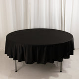 Black Premium Scuba Round Tablecloth, Wrinkle Free Polyester Seamless Tablecloth - 90inch