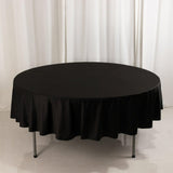 90" Black Premium Scuba Wrinkle Free Round Tablecloth, Scuba Polyester Tablecloth