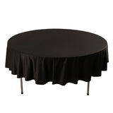 Black Premium Scuba Round Tablecloth, Wrinkle Free Polyester Seamless Tablecloth - 90inch