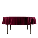 Burgundy Premium Scuba Round Tablecloth, Wrinkle Free Polyester Seamless Tablecloth - 90inch