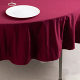 Burgundy Premium Scuba Round Tablecloth, Wrinkle Free Polyester Seamless Tablecloth - 90inch