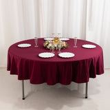 Burgundy Premium Scuba Round Tablecloth, Wrinkle Free Polyester Seamless Tablecloth - 90inch