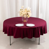 Burgundy Premium Scuba Round Tablecloth, Wrinkle Free Polyester Seamless Tablecloth - 90inch