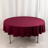 90" Burgundy Premium Scuba Wrinkle Free Round Tablecloth, Scuba Polyester Tablecloth