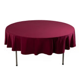 90" Burgundy Premium Scuba Wrinkle Free Round Tablecloth, Scuba Polyester Tablecloth
